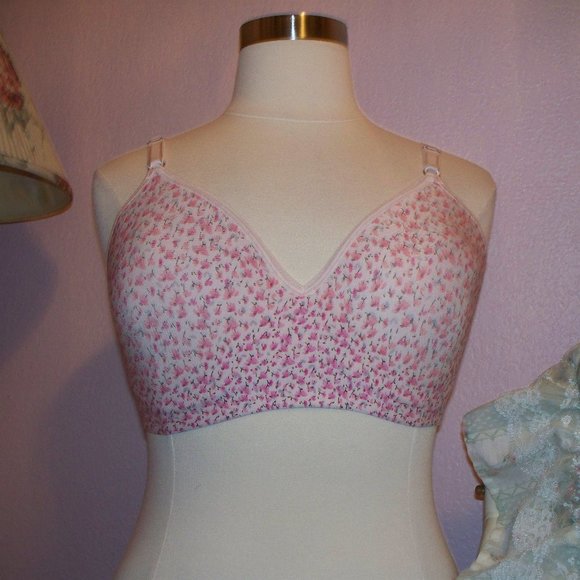 Hanes Other - Hanes Pretty Flower Pink Bra